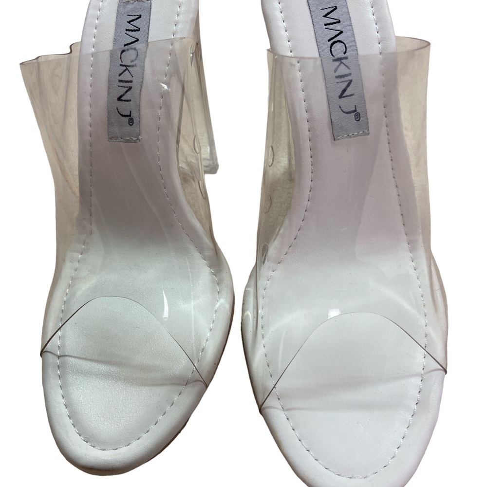 Mackinj Transparent Open Toe 4.5” Block Heel Size… - image 3
